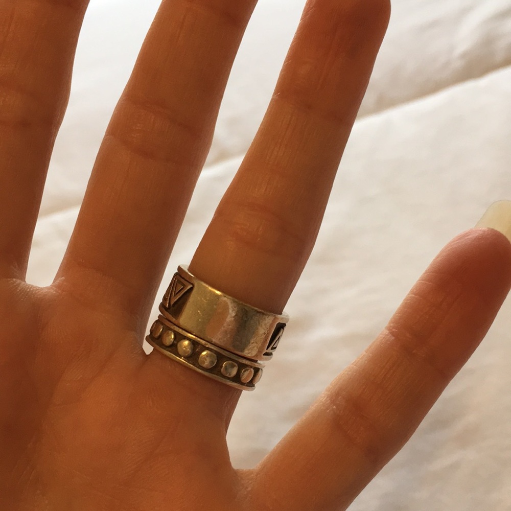 Contemporary Sterling Silver Stack Rings - image 4